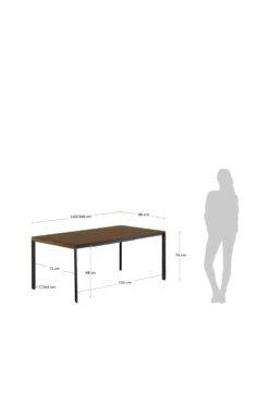 Möbler Kave Home Bord Med Valnöts-finish Nadyria 120 (160) X 80 Cm