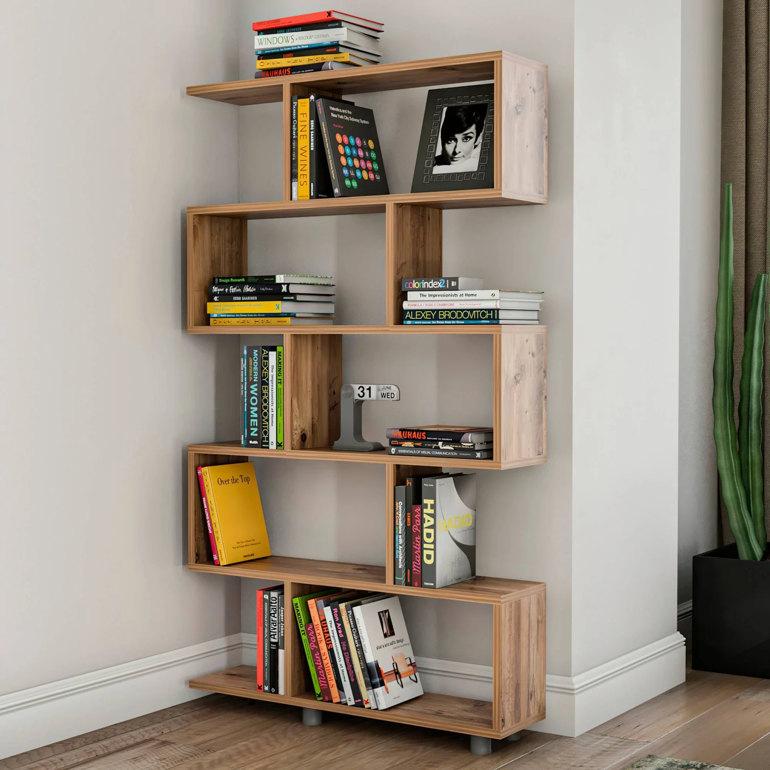 Möbler Hanah Home Bokhylla Elif - Furu 3 Möbler Hanah Home Bokhylla Elif - Furu