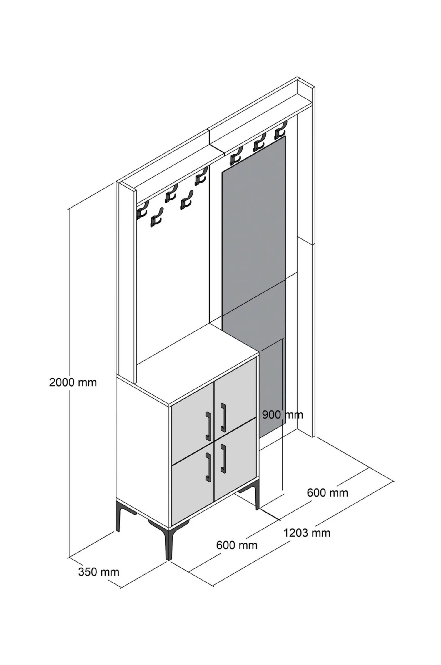 Möbler Hanah Home Hallmöbel Berlin BC 5 Möbler Hanah Home Hallmöbel Berlin BC - Bild 3